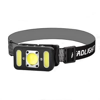 Акумуляторний налобний ліхтар з датчиком руху D528-C IPX-4 USB-Type C водонепроникний червоне світло 6 режимів