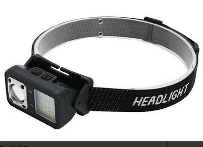 Акумуляторний ліхтар налобний з датчиком руху D528-E IPX-4 червоне світло 6 режимів