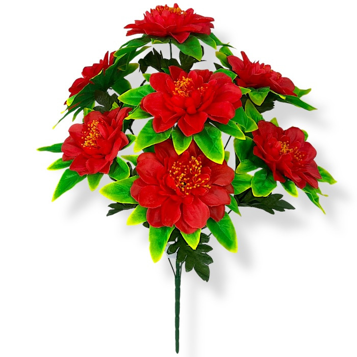 Штучні квіти букет жоржини Сімка, 55см, фото 1