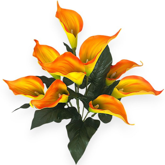 Штучні квіти букет кали латекс М 9 голів VIP, 58см, фото 1