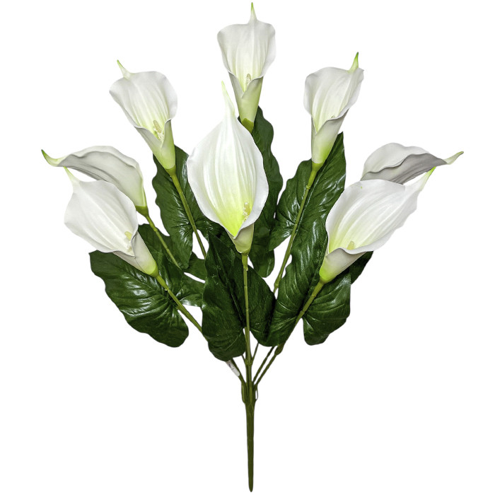 Штучні квіти букет калли білі латекс М 9 голів VIP, 58см, фото 1