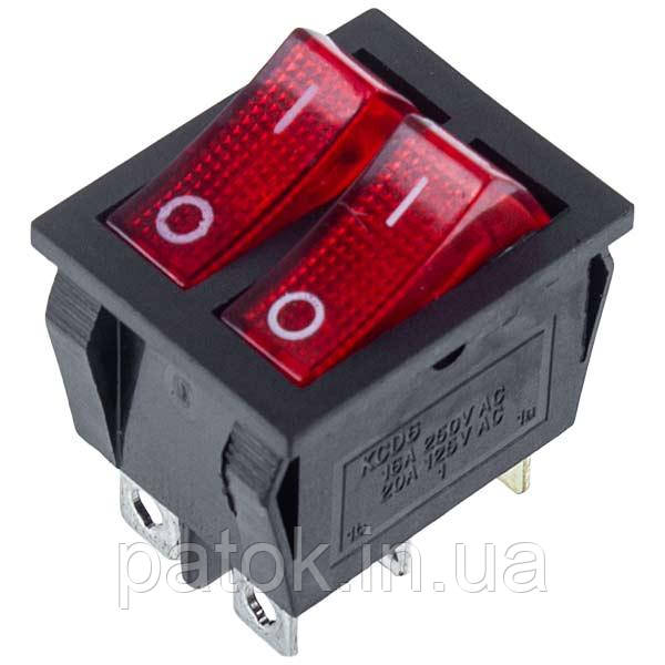 Вимикач (подвійний) для бойлера Balcik KCD6 (250V, 16A), 6 контактів, фото 1