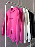 Тепле худі жіноче з написом тринитка на флісі S-L, фото 9