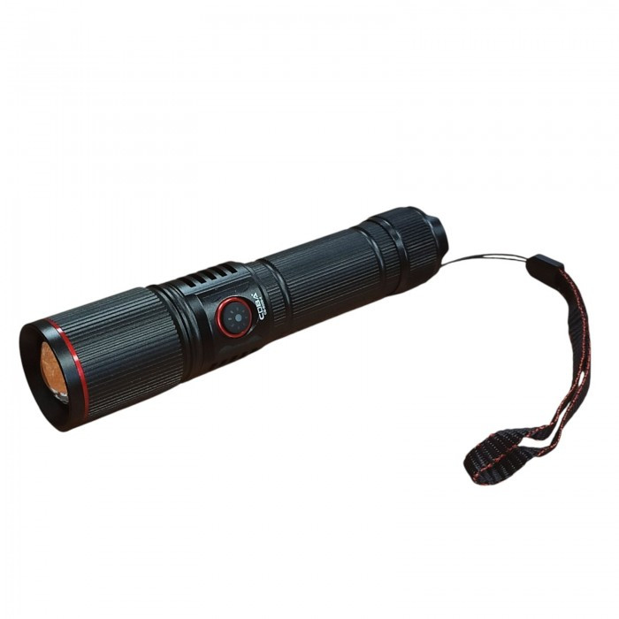 Акумуляторний ліхтар із білим, червоним, зеленим, синім світлом СОВА CB-S009-4 Чорний, фото 1