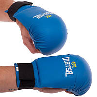 Рукавички для карате дитячі дорослі рукавиці (накладки) для карате MATSA  Zelart MA-0010 синій