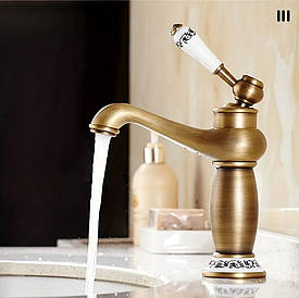 Античний латунний змішувач для умивальника TM. Epelli в бронзовому кольорі