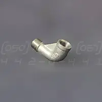 Косинець різьбовий нержавіючий DN6 (1/8") внутр./зовн. різьба BSPP, н/ж сталь AISI304, 90°, Class 150