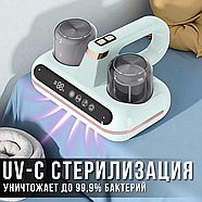 Ручний акумуляторний пилосос для матраців та килимів з УФ-стерилізацією та HEPA-фільтром Зелений, фото 6