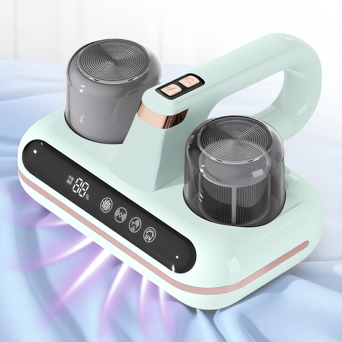 Ручний акумуляторний пилосос для матраців та килимів з УФ-стерилізацією та HEPA-фільтром Зелений, фото 1