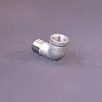 Косинець різьбовий нержавіючий DN10 (3/8") зовнішня-внутрішня різьби BSPP, н/ж сталь AISI304, 90°, Class 150