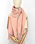 Шарф палантин зимовий кашеміровий люкс Олма двосторонній пудра/молочний 185х65 см