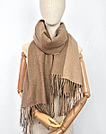 Шарф палантин зимовий кашеміровий люкс Олма двосторонній капучіно 185х65 см