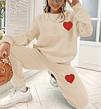 Теплий жіночий костюм з сердечками, фото 2