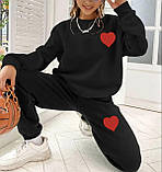 Теплий жіночий костюм з сердечками, фото 3