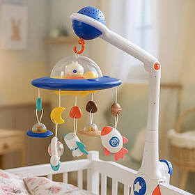 Музичний мобіль, каруселька для дитячого ліжечка з проектором зоряного неба і пультом Universe Baby