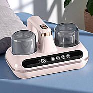 Ручний акумуляторний пилосос для матраців та килимів з УФ-стерилізацією та HEPA-фільтром Рожевий, фото 3