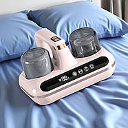 Ручний акумуляторний пилосос для матраців та килимів з УФ-стерилізацією та HEPA-фільтром Рожевий, фото 5