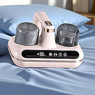 Ручний акумуляторний пилосос для матраців та килимів з УФ-стерилізацією та HEPA-фільтром Рожевий, фото 7