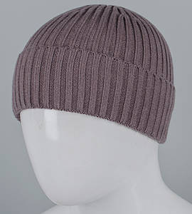 В'язана шапка "Віскоза" з відворотом (250760), Капучіно