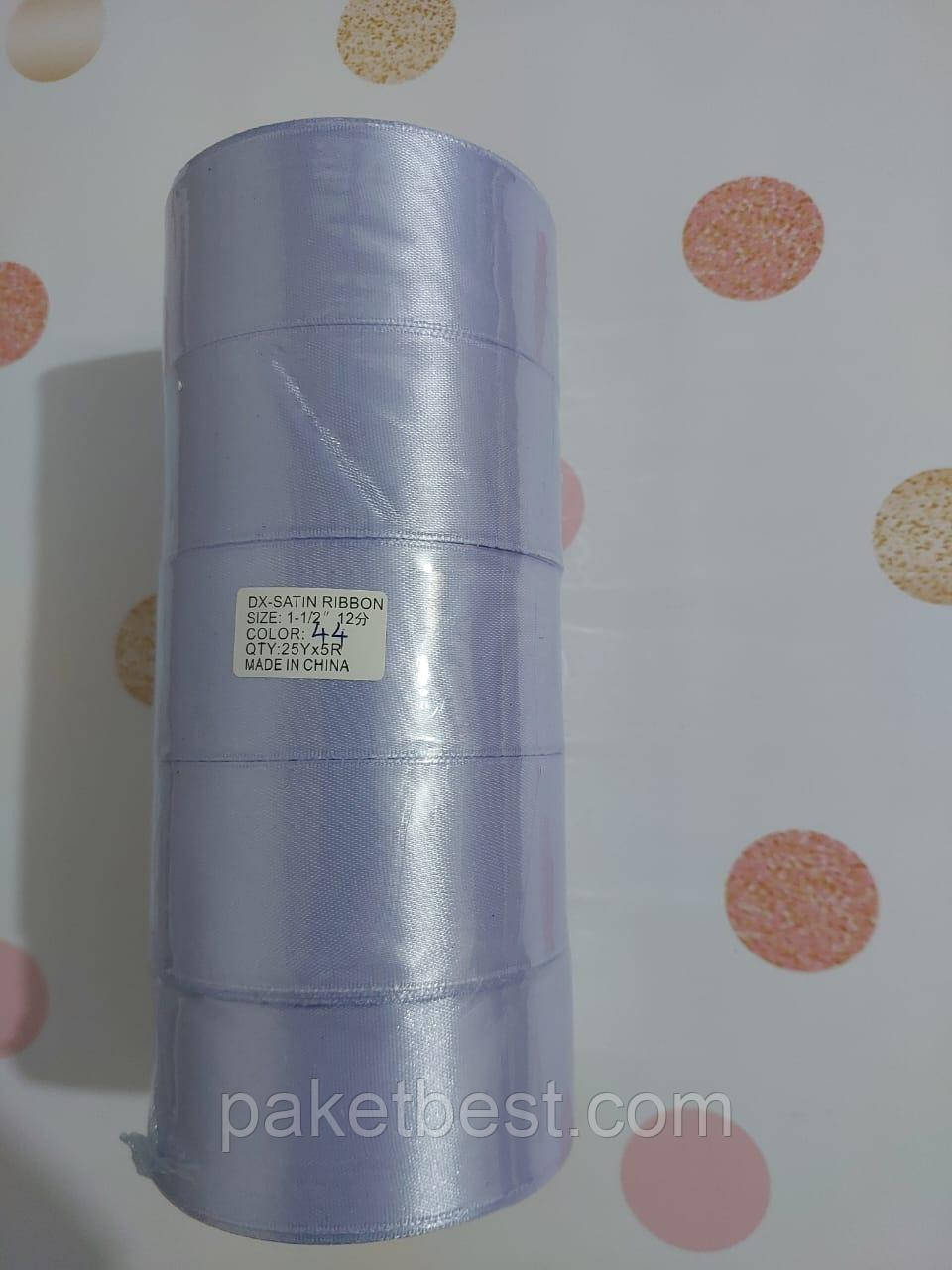 Стрічка атласна 4см/22,86 м Пильна Лаванда