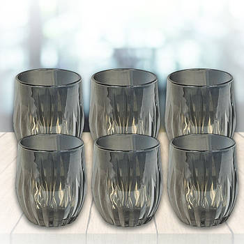 Скляні склянки 6 шт на 320 мл у чорному кольорі для холодних напоїв DSKB502-1D в упаковці 6 шт