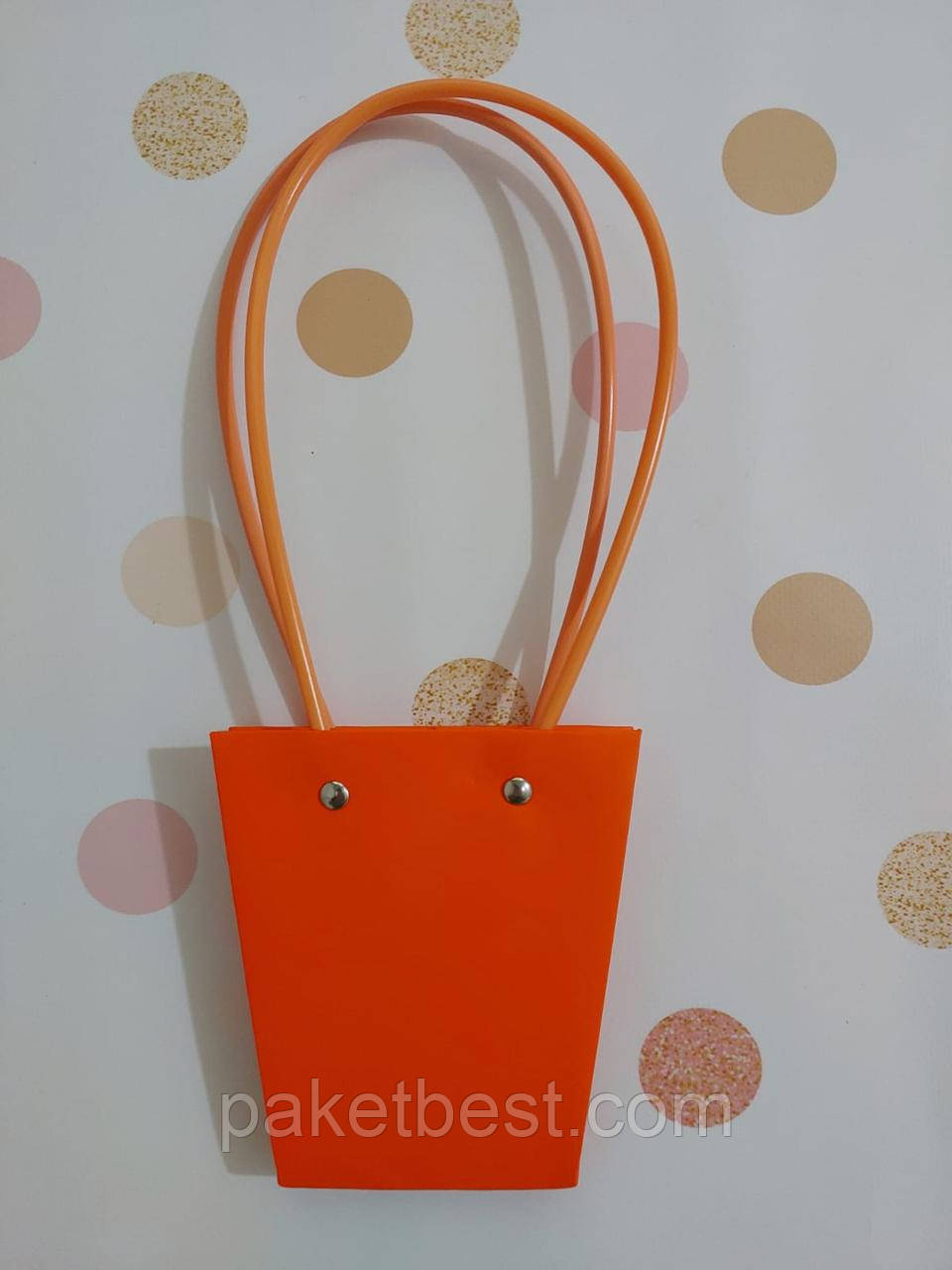 Сумочка для квітів (S)12,5см Помаранчова(10 шт / уп)