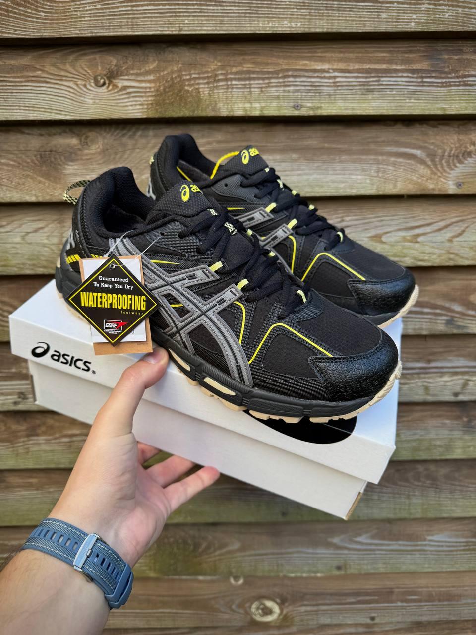 Чоловічі термо кросівки Asics Gel-Kahana 8 Black Чорні Взуття Асикс Гель Кахана 8 Waterproof шкіра сітка еврозима, фото 1