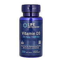 Life Extension, вітамін D3, 25 мкг (1000 МО), 250 капсул