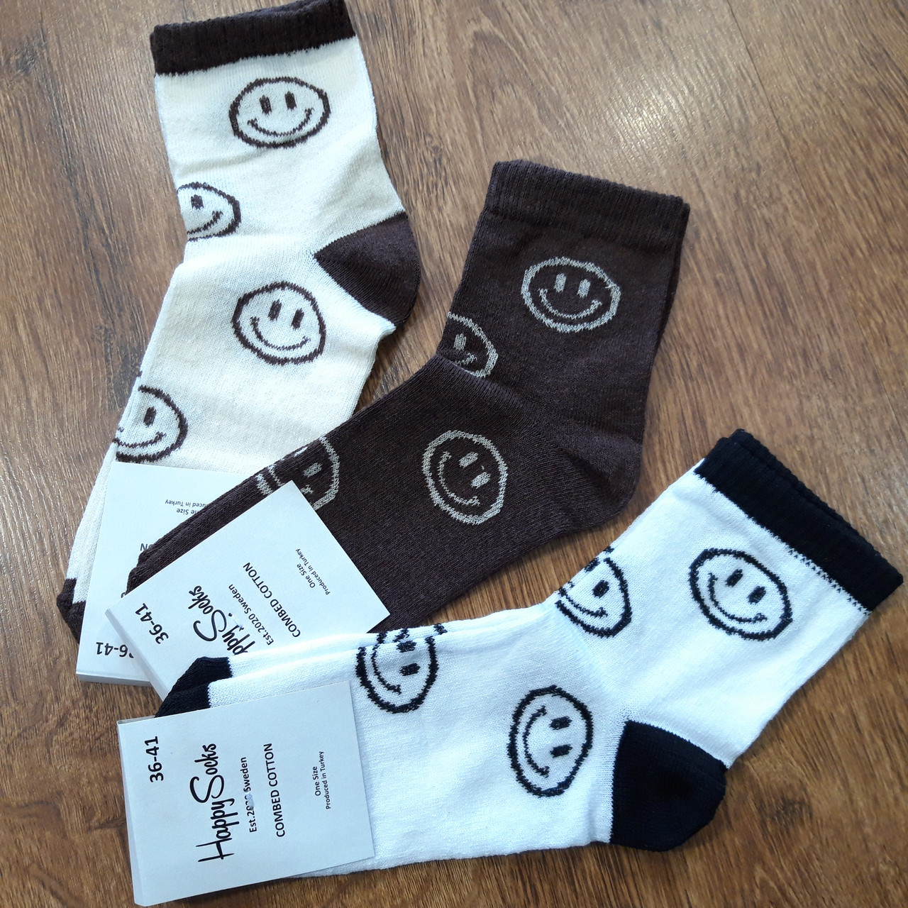 Жіночі стрейчеві шкарпетки "Happy Socks" 36-41 / 12 пар, фото 1