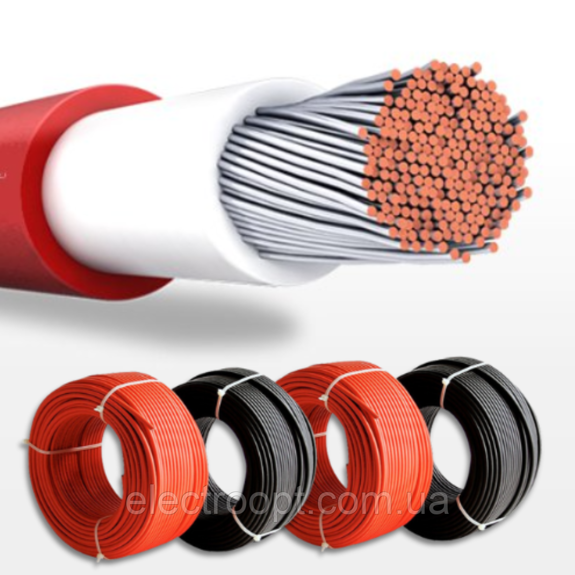 Кабель для сонячних батарей Одескабель H1Z2Z2-K 1х4 (Solar кабель 4 мм²) червоний