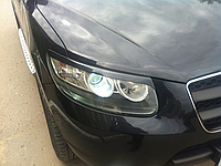 Реснички на фары Hyundai Santa Fe 2 2010-2012 Накладки на фары Хюндай Санта Фи 2