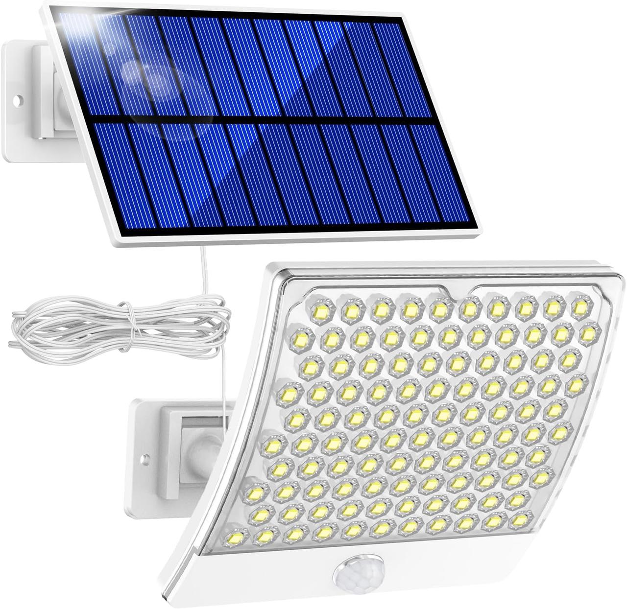 Сонячний світильник PQP 105 LED з датчиком руху, IP65, кут 125°, кабель 5 м