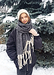 Шарф об'ємний теплий зимовий Дреда чорний меланж 180х55 см