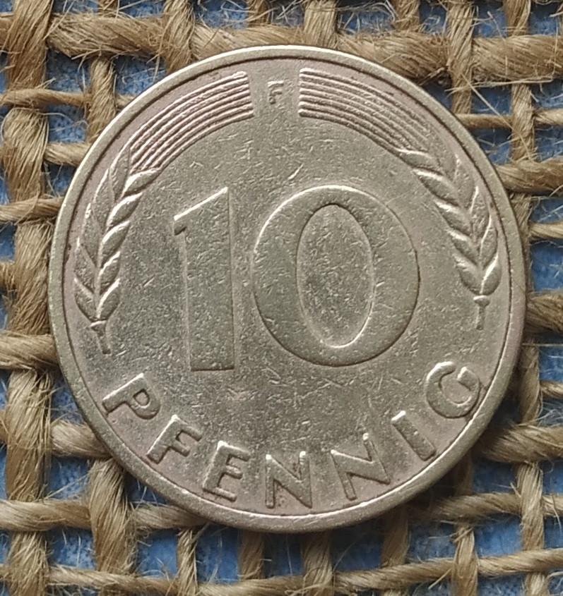 10 пфенiгiв 1950 року. (F) Нiмеччина - ФРН, фото 1