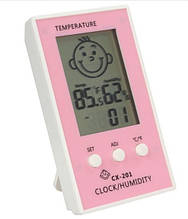 Цифровий термо-гігрометр/годинники для дитячої кімнати CX-201