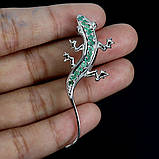 Брошка. Натуральний смарагд і сапфір. Срібло 925., фото 3