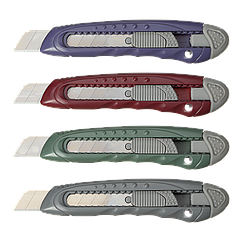 Ніж канцелярський 18мм (великий) BM.4651 MORANDI STYLE асорті .пласт.корпус, мех.фіксатор леза (24)