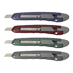 Ніж канцелярський 9мм (малий) BM.4636 MORANDI STYLE асорті .пласт.корпус, мех.фіксатор леза (24)