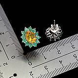 Сережки. Натуральний цитрин і смарагд. Срібло 925., фото 2