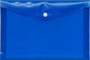 Папка-конверт на кнопці А5 напівпрозора синя 209