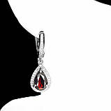 Сережки. Натуральний гранат. Срібло 925., фото 2