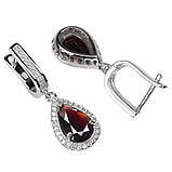 Сережки. Натуральний гранат. Срібло 925., фото 3