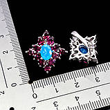 Сережки. Натуральний опал і гранат родоліт. Срібло 925., фото 2