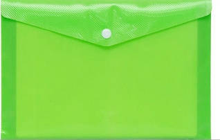 Папка-конверт на кнопці А5 напівпрозора зелена 209