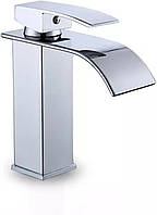 Водоспадний змішувач для раковини 30 см Bathroom Tap Металевий змішувач для холодної й гарячої води