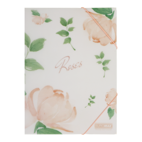 Папка на гумці А4 BM.3908-27 ARABESKI кораловий, матовий непрозорий пластик (12), фото 1