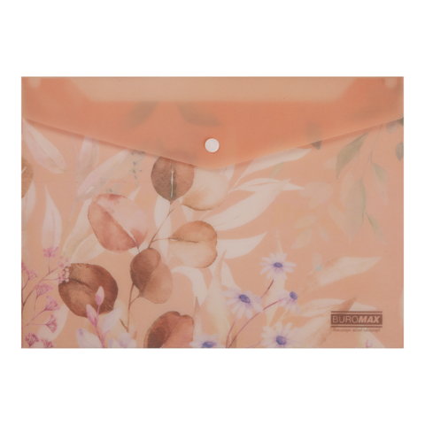 Папка на кнопці А4 BM.3943-46 ARABESKI матовий напівпрозорий пластик, персиковий (1/360), фото 1