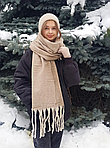 Шарф об'ємний теплий зимовий Дреда капучино 180х55 см