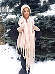 Шарф об'ємний теплий зимовий Дреда пудровий 180х55 см