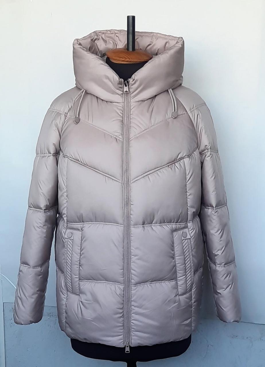 Зимова якісна жіноча тепла коротка куртка з капюшоном, фото 1